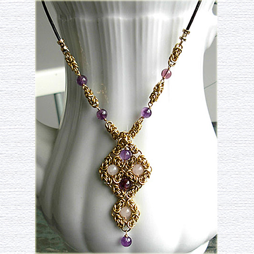 Amethyst and rosequartz1 necklace